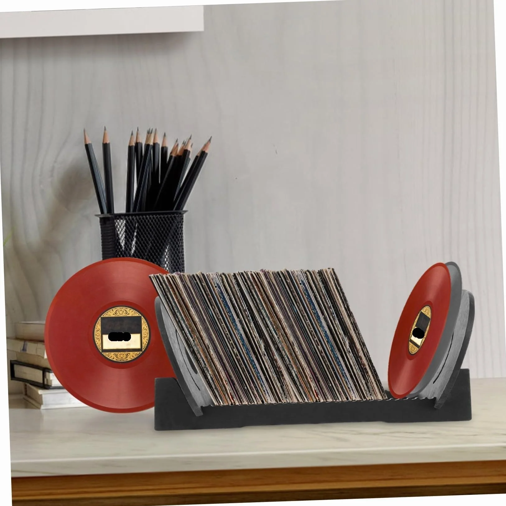 Regał na winyl Stojak Do Przechowywania Płyt CD Uchwyt Na Płyty Winylowe Ekspozycyjny Albumy Organizer Biurko Kolekcja Winylowych przechowywanie i ekspozycja
