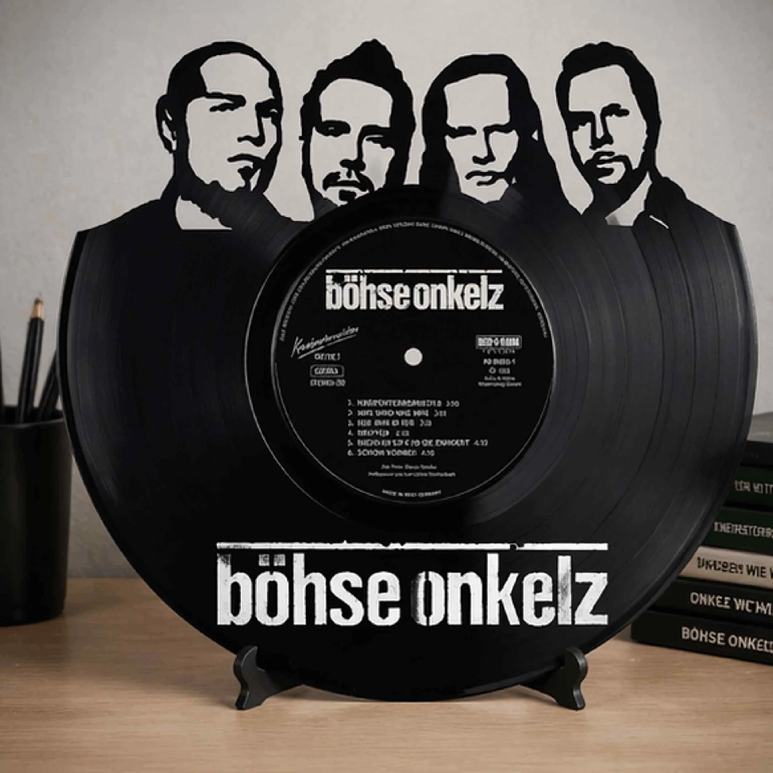 EVEVO Dekoracja ścienna, płyty gramofonowe, inspirowana wujkiem, winylowa taśma muzyczna, dekoracja ścienna dla fanów muzyki, płyty winylowe, sztuka ścienna