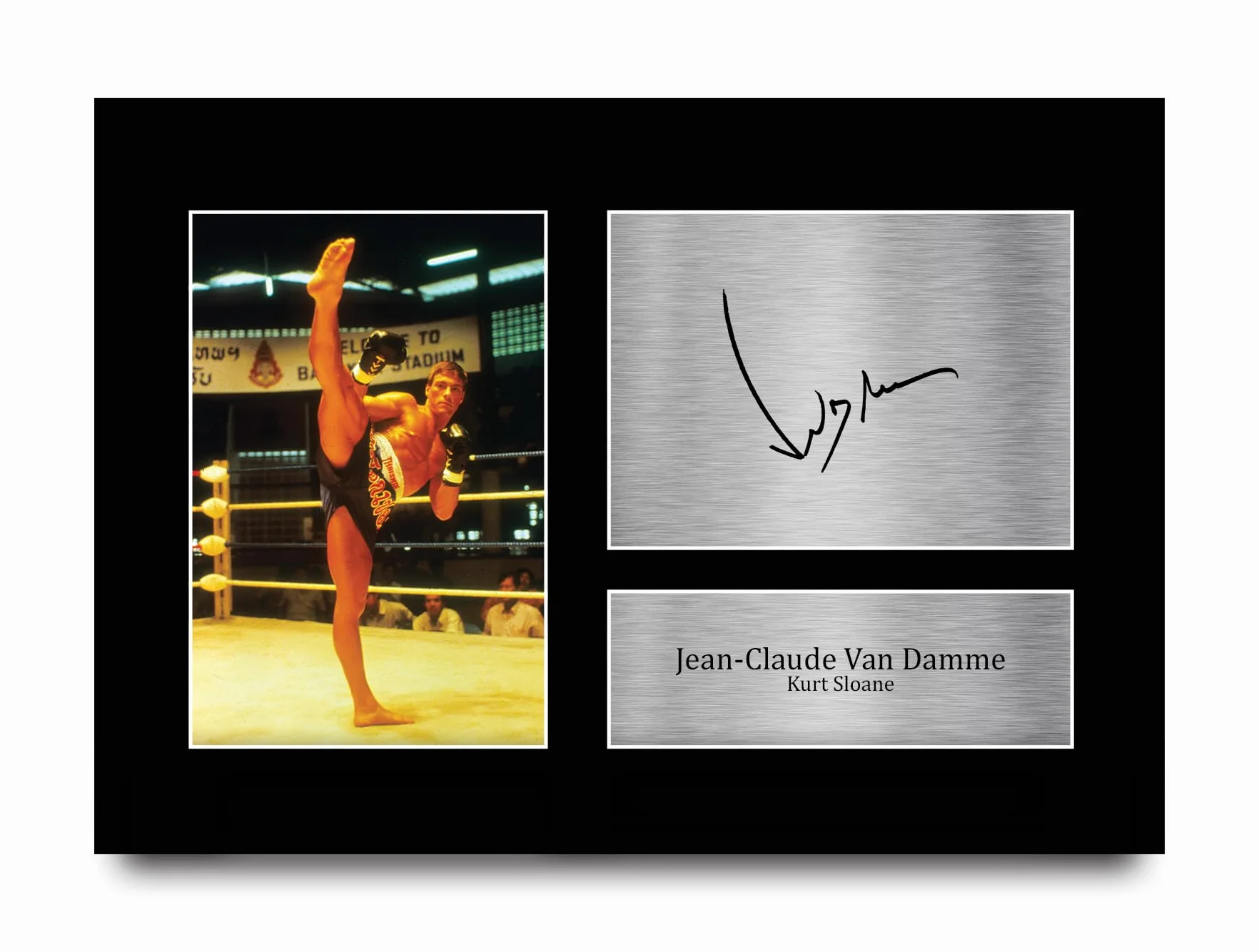 HWC Trading A4 Jean Claude Van Damme Kickboxer Prezenty Drukowane Podpisane Zdjęcie Z Autografem Dla Fanów Pamiątek Filmowych