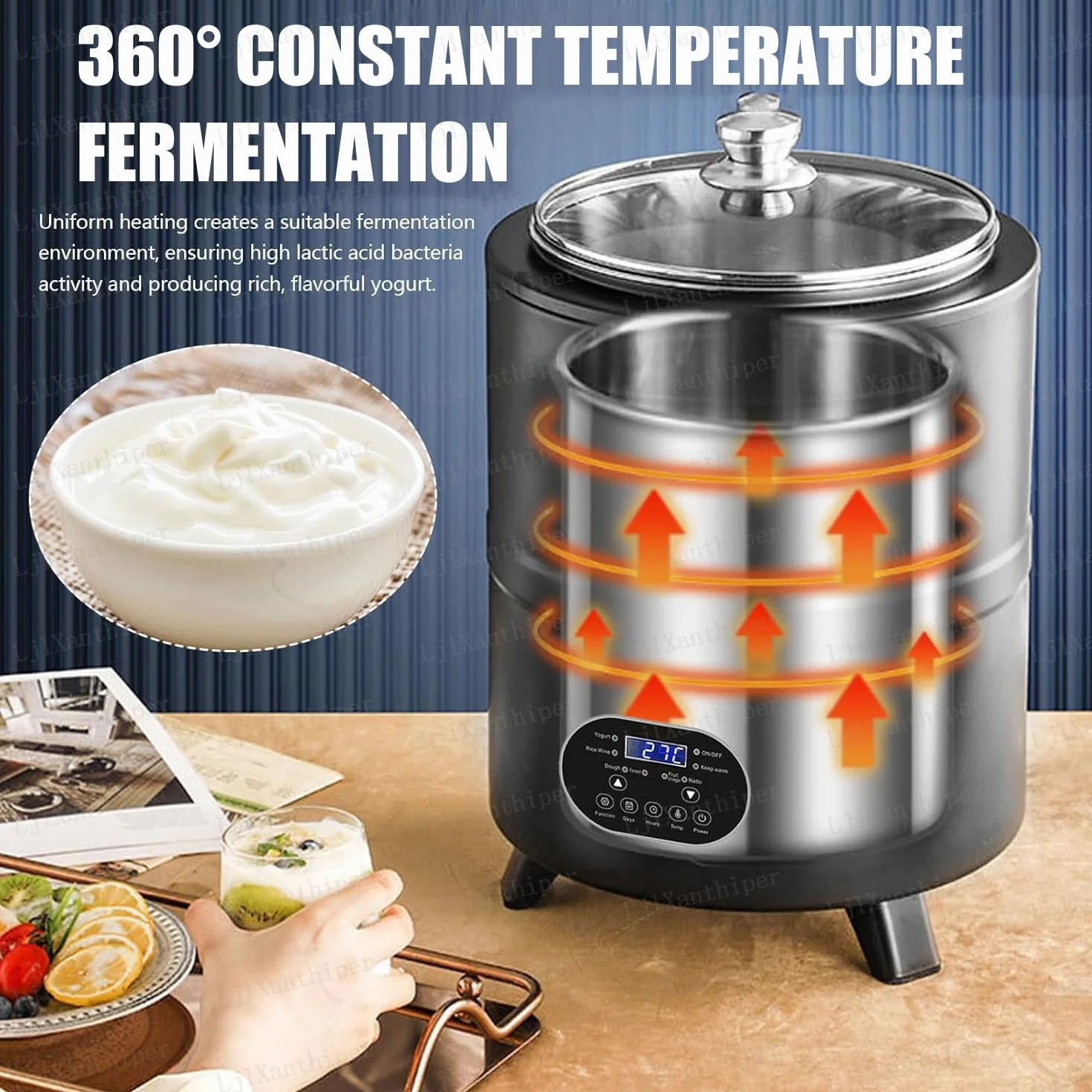 Komercyjna Maszyna Do Jogurtu,Maszyna Do Produkcji Wina Ze Słodkiego Ryżu,Kontrola Czasu I Temperatury,Fermentacja W Stałej Temperaturze 360°,Do Domowego Jogurtu,Wina Ryżowego Natto White-8L