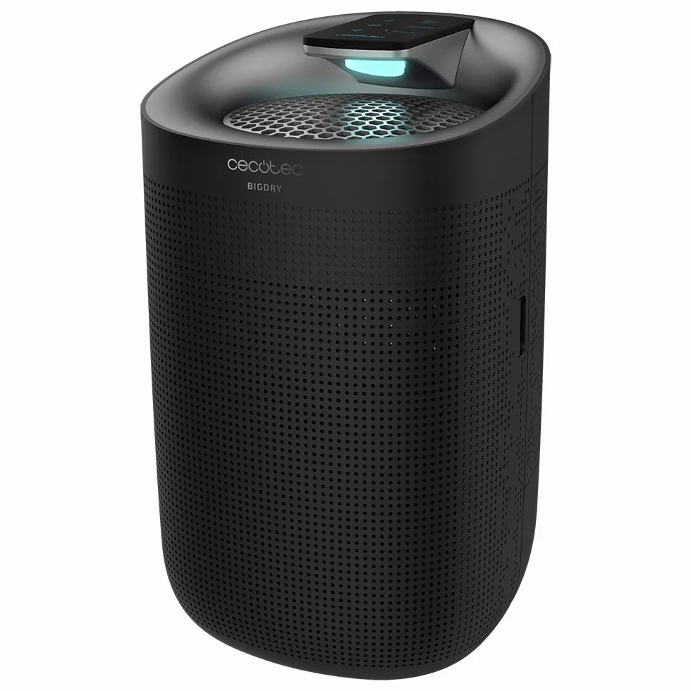 Cecotec Elektryczny osuszacz powietrza BigDry 3000 PureLight Black. 45 W, osuszanie do 750 ml/dzień, oczyszczacz powietrza z potrójnym procesem filtracji, zbiornik 1L, 3 prędkości, 25 m2