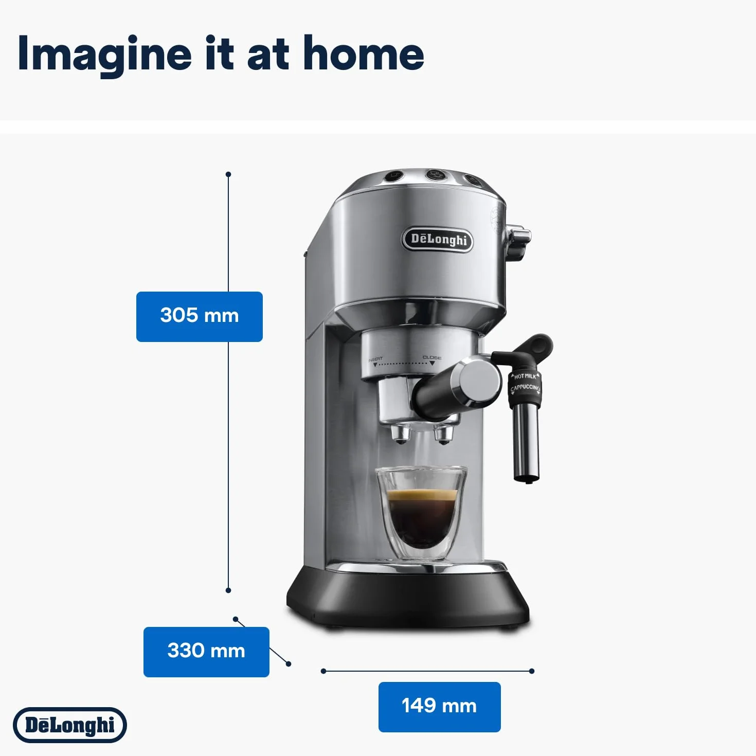 De'Longhi Dedica Style Ekspres do Kawy, Srebrny, 1350W 220V