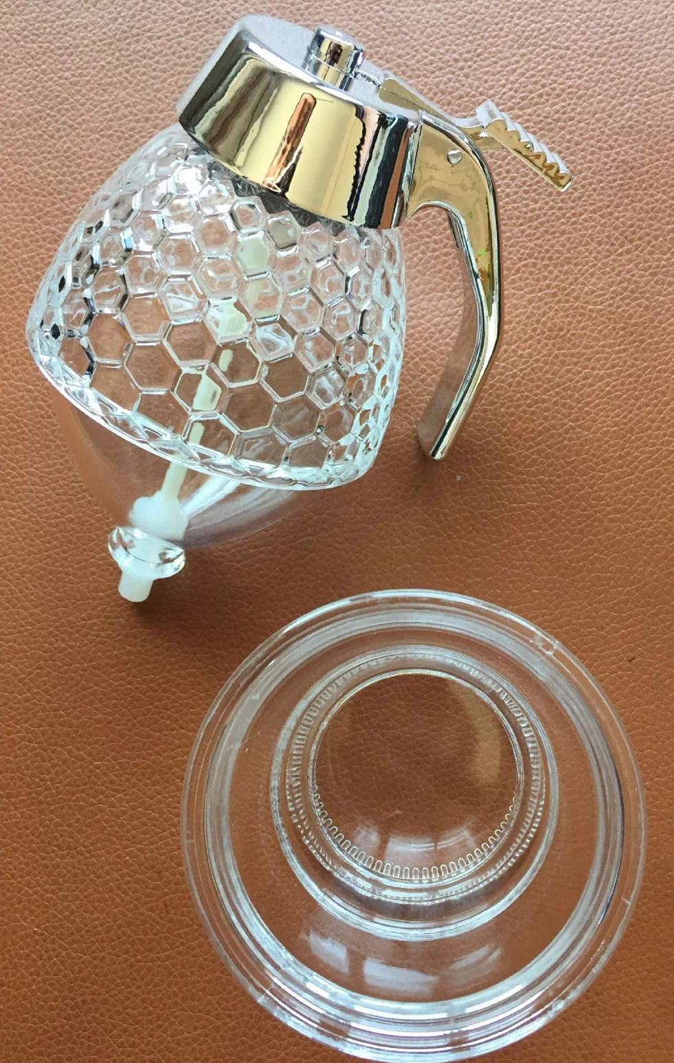 Dozownik miodu, akrylowy plastikowy pojemnik na syrop, miód butelka do serwowania miodu i syropu(200 ml)