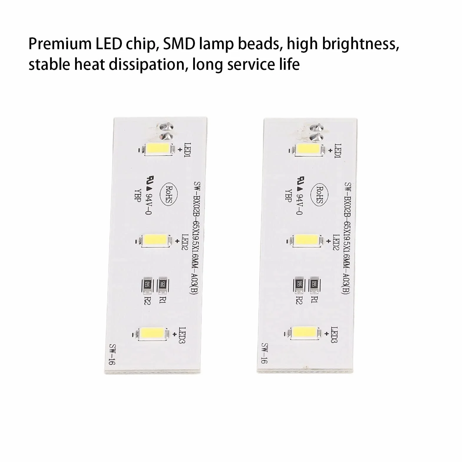 Tablica świetlna Zamrażarki, 2 szt. Moduł Oświetlenia LED do Lodówki Zamiennik światła Lodówki do Lodówki Frestec Electrolux Homa TCL SW BX02B
