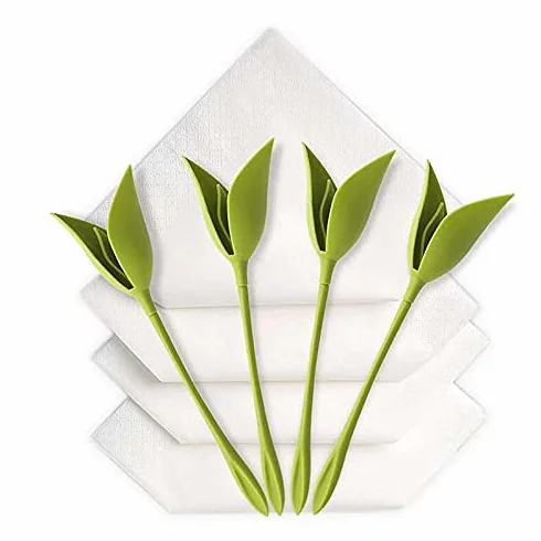 SHOP-STORY - Flower Napkin: Zestaw 4 wieszaków na ręczniki dla projektantów kwiatów