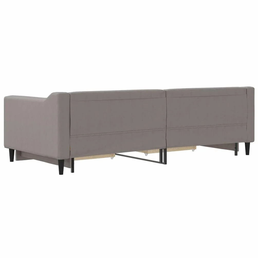 vidaXL Sofa rozsuwana z szufladami, taupe, 90x200 cm, tkanina