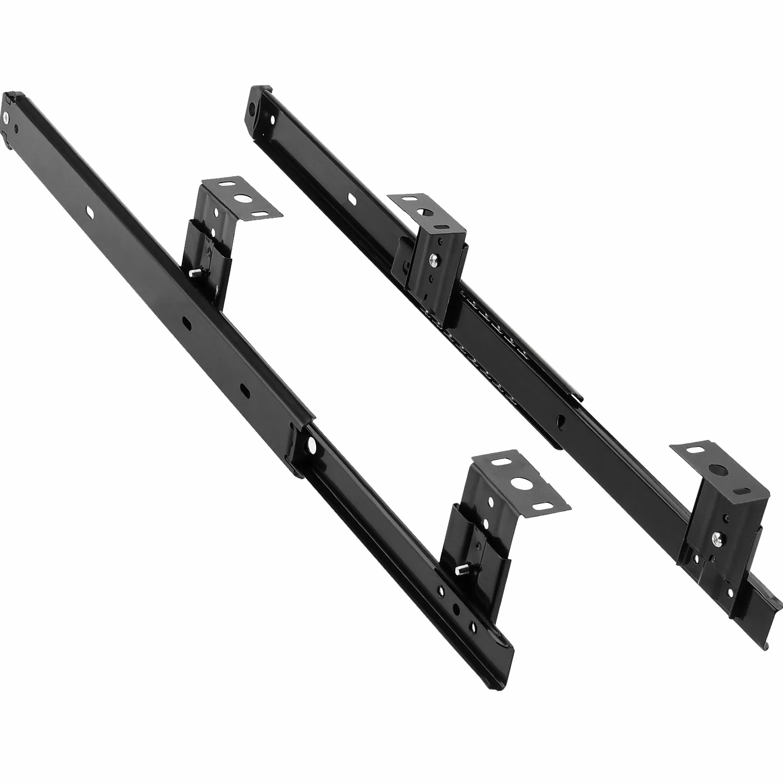 1 para (zestaw 2 szt.) 350 mm wysuwana pó?ka na klawiatur?, wysuwana szuflada na klawiatur?, prowadnice z ?o?yskiem kulkowym, do klawiatury, myszy, laptopa, czarna ze ?rub?