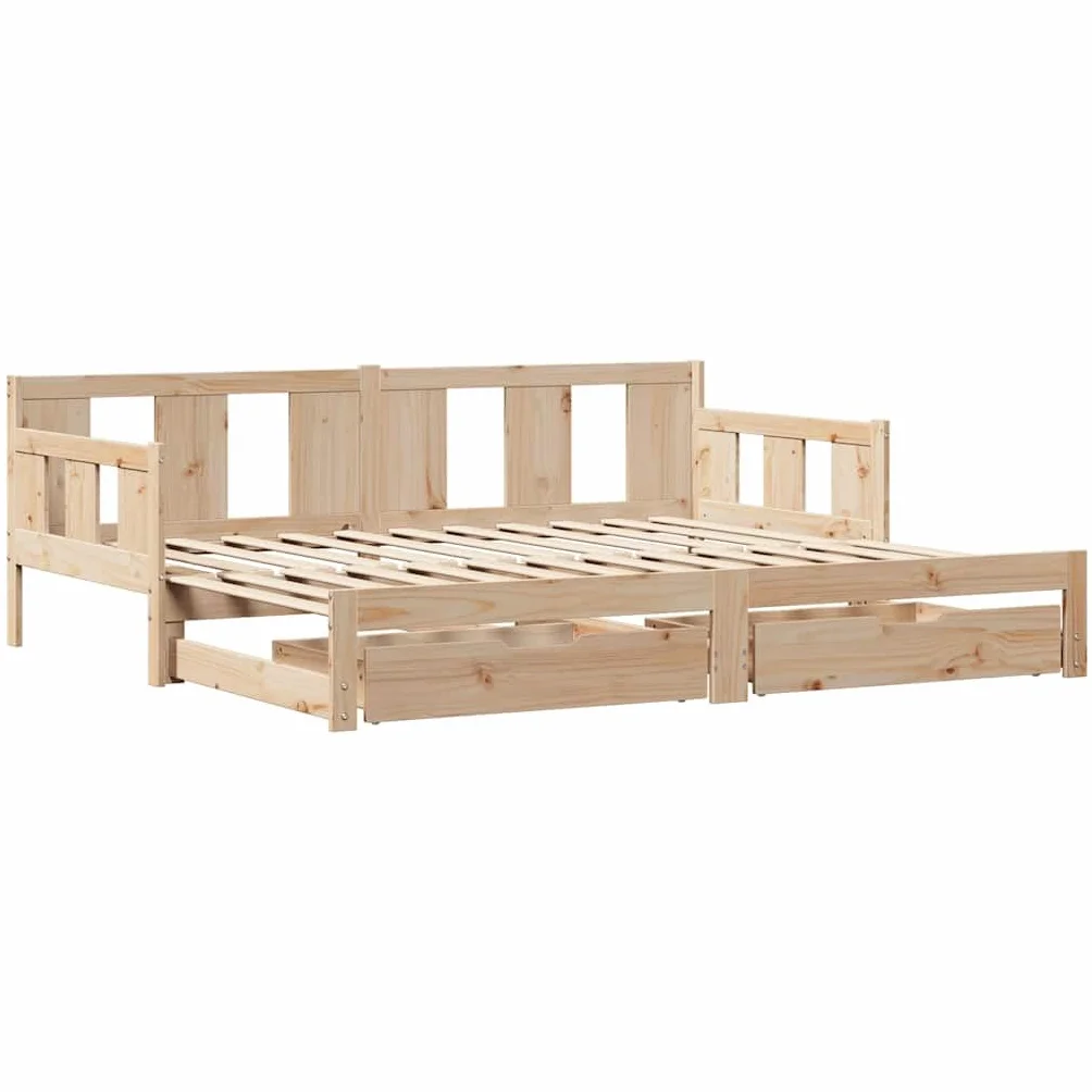 vidaXL Sofa rozsuwana z szufladami, bez materaca, 90x190 cm
