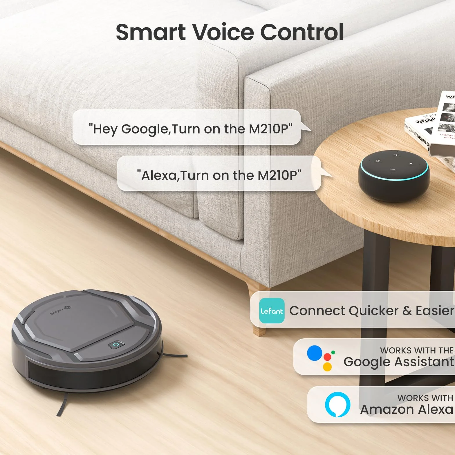 Lefant M210P Robot Odkurzający Super Slim WiFi Samoładujący się Cichy