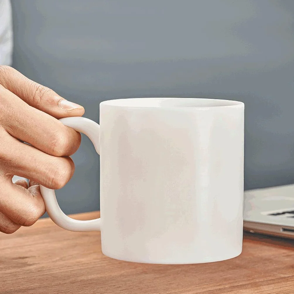 Kubek do kawy premium 400 ml, ceramiczny kubek do herbaty, wielokrotnego użytku biały prosty kubek do kawy, owca tłuszcz jadeit porcelanowy duży kubek do picia wielokrotnego użytku