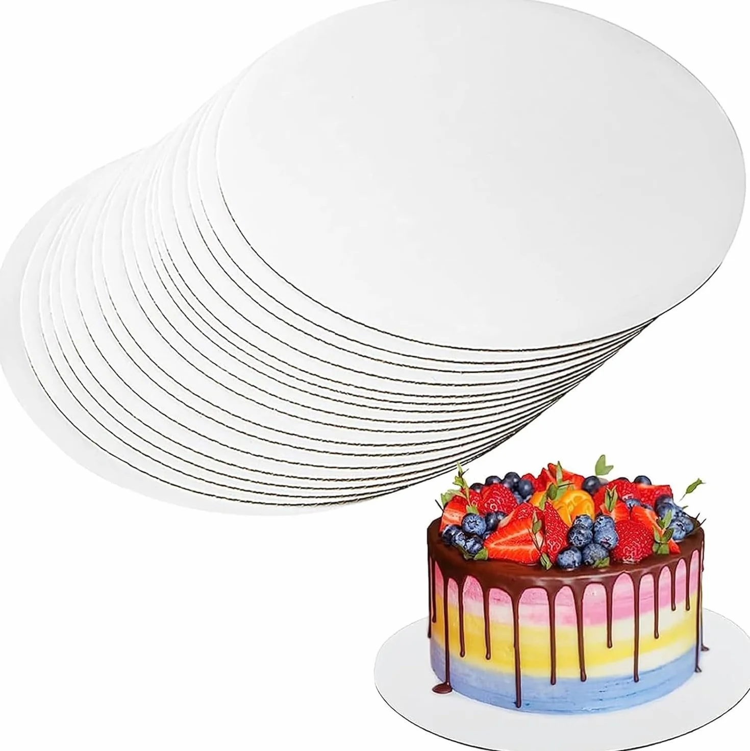 20 sztuk podkładek pod tort, okrągłe, 30 cm, kolor biały, wysokiej jakości patera na tort, do ciast i tortów, 20 sztuk