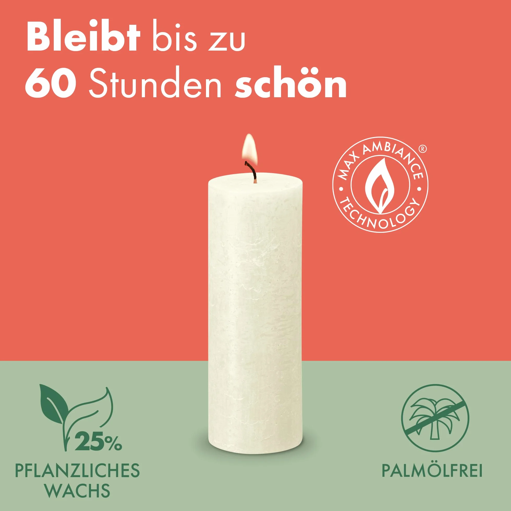 Bolsius Rustic Pillar Candles Świeca, Wosk, Czarny, 13 x 7 cm