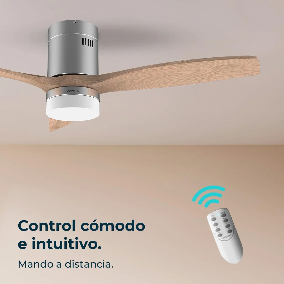 Cecotec Wentylator sufitowy LED Energysilence Aero 5600 Classic Steel. 40 W, silnik DC, średnica 132 cm, 3 łopatki, LED 18 W, timer, 6 prędkości, pilot zdalnego sterowania, funkcja lato/zima