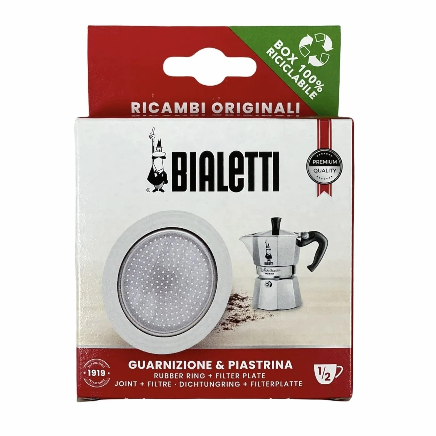 Bialetti OSZCZĘDNOŚĆ KOŃCÓW I FILTRÓW NA KAWĘ MOKINA 1/2 CUP
