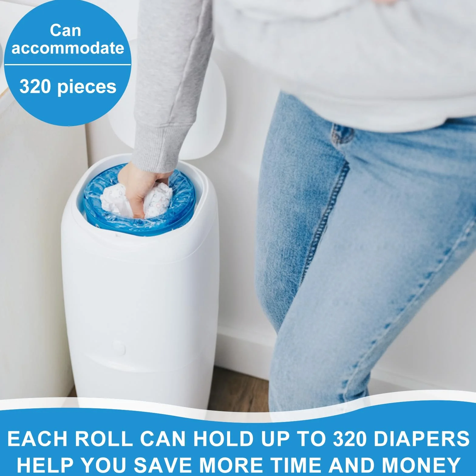 12-częściowy wkład na śmieci 4,5 m na pieluchy o dużej pojemności, kompatybilny z Tommee Tippee, Angelcare