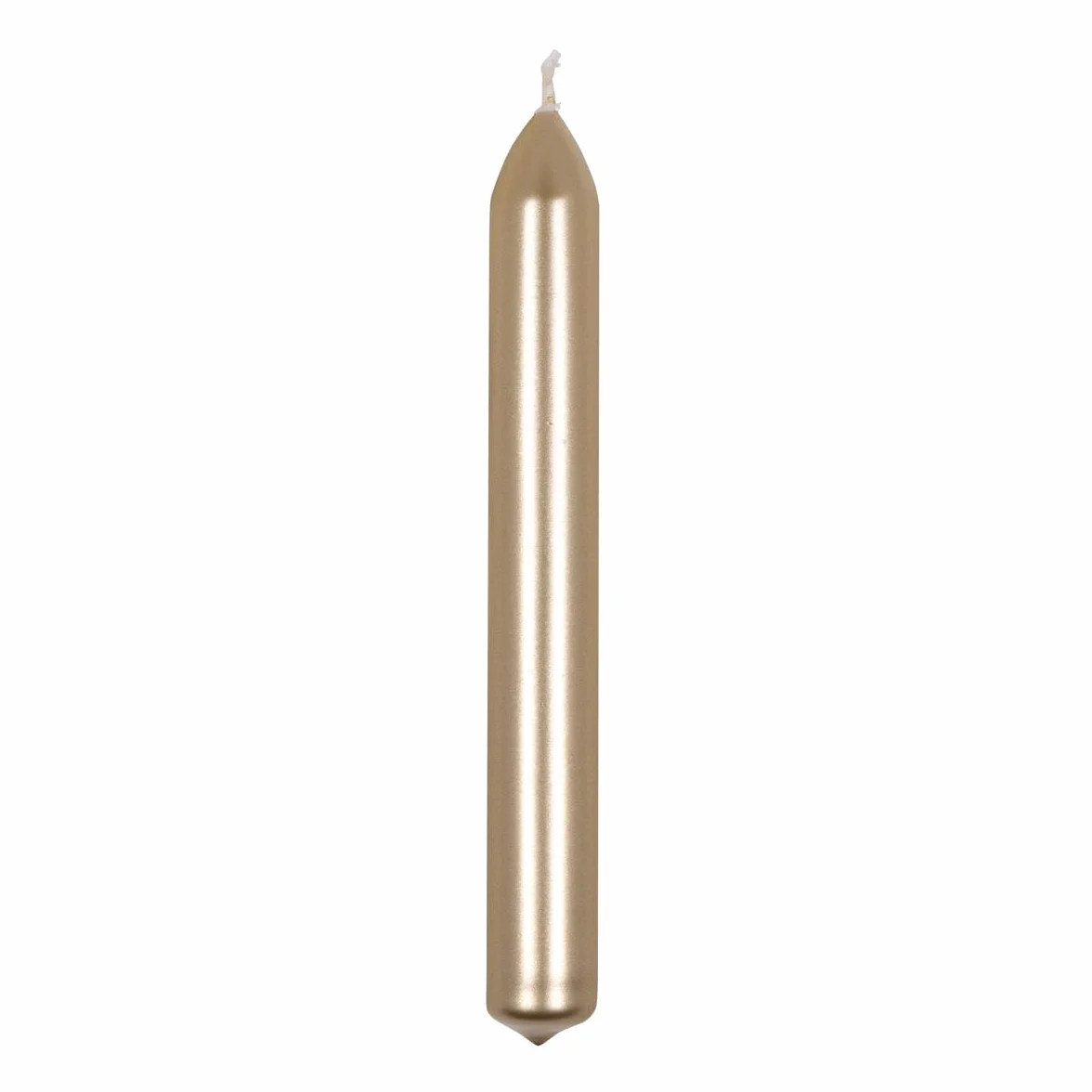 Zestaw gładkich, lakierowanych świec prętowych/złotych / 10 sztuk w kartonie / 17 x Ø 2 cm nieperfumowane/cylindryczne świece stołowe do dekoracji salonu, łazienki / 6 godzin czasu palenia
