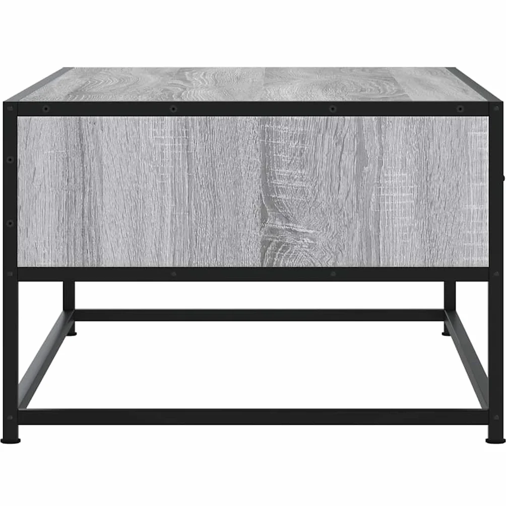 Hothingwell Stolik kawowy Sonoma szary 100x50x35 cm drewno inżynieryjne metal | Stabilna metalowa rama, odporna na korozję, wytrzymała góra, duży schowek na czasopisma i piloty zdalnego sterowania