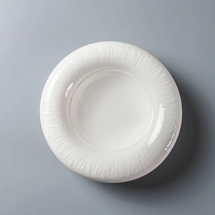 TEESONG Talerz obiadowy talerze zachodnia zastawa stołowa ceramika czysta biel kreatywny design wzór prywatne jedzenie przystawki naczynia proste wegetariańskie restauracja talerz talerz talerz do