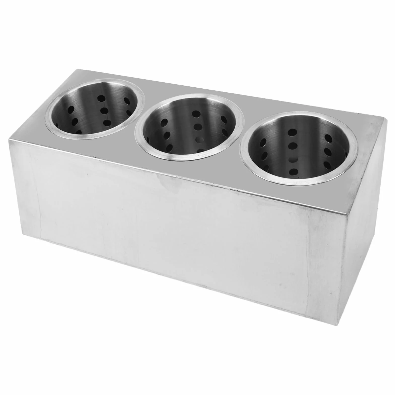 CHICIRIS Uchwyt na Przybory Kuchenne ze Stali Nierdzewnej Antypoślizgowe Dolne Wiadro do Przechowywania dla Kucharza z Organizerem do Kuchni (3 przegródki 600 ml)