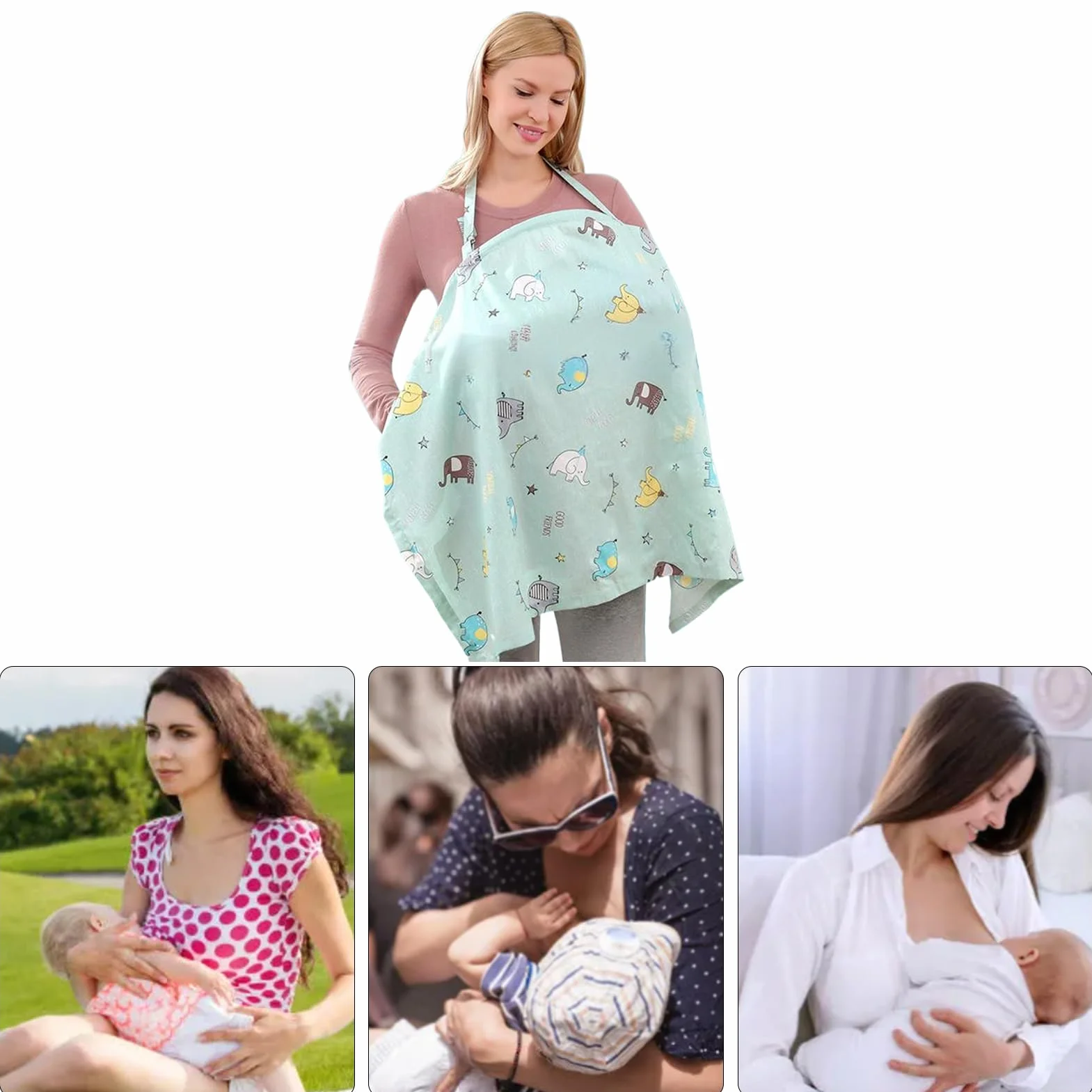 Gentle Nursing Shawl - Comfortable Women’s Breastfeeding Wrap, Hoop Support Equipment for Privacy, Lactation Supply Set, Car Seat Accessory with Premium Soft Fabric, Nursing Helper Gear for Feeding