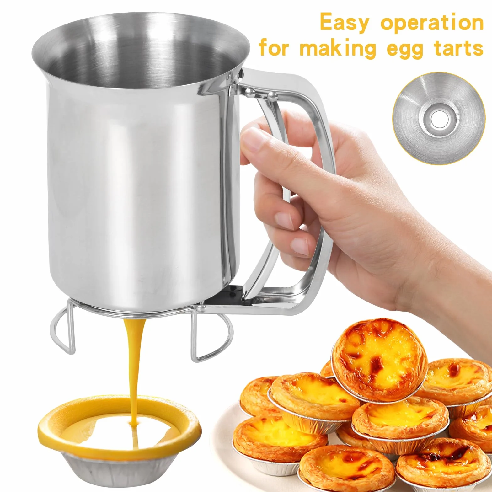 Dozownik do naleśników 900 ml, dozownik do ciasta ze stali nierdzewnej, dozownik ciasta do ciast, narzędzie DIY, dozownik lejka do ciast, naleśników, babeczek, gofrów
