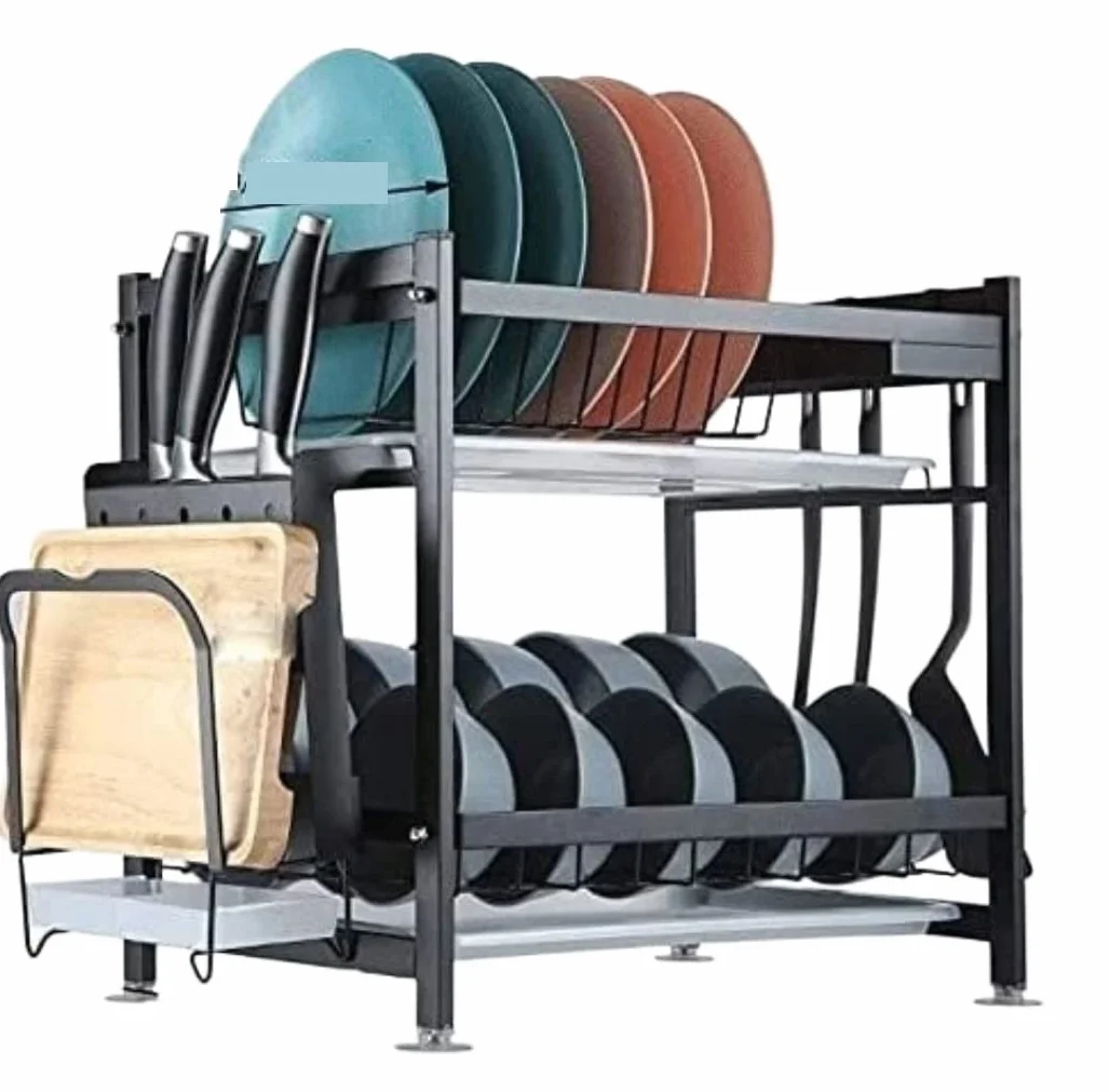 2-poziomowy stojak na naczynia ze stali nierdzewnej 304 kuchenny blat suszarka do naczyń z tacą dr łatwa nizacja do naczyń i talerzy przestrzenny design