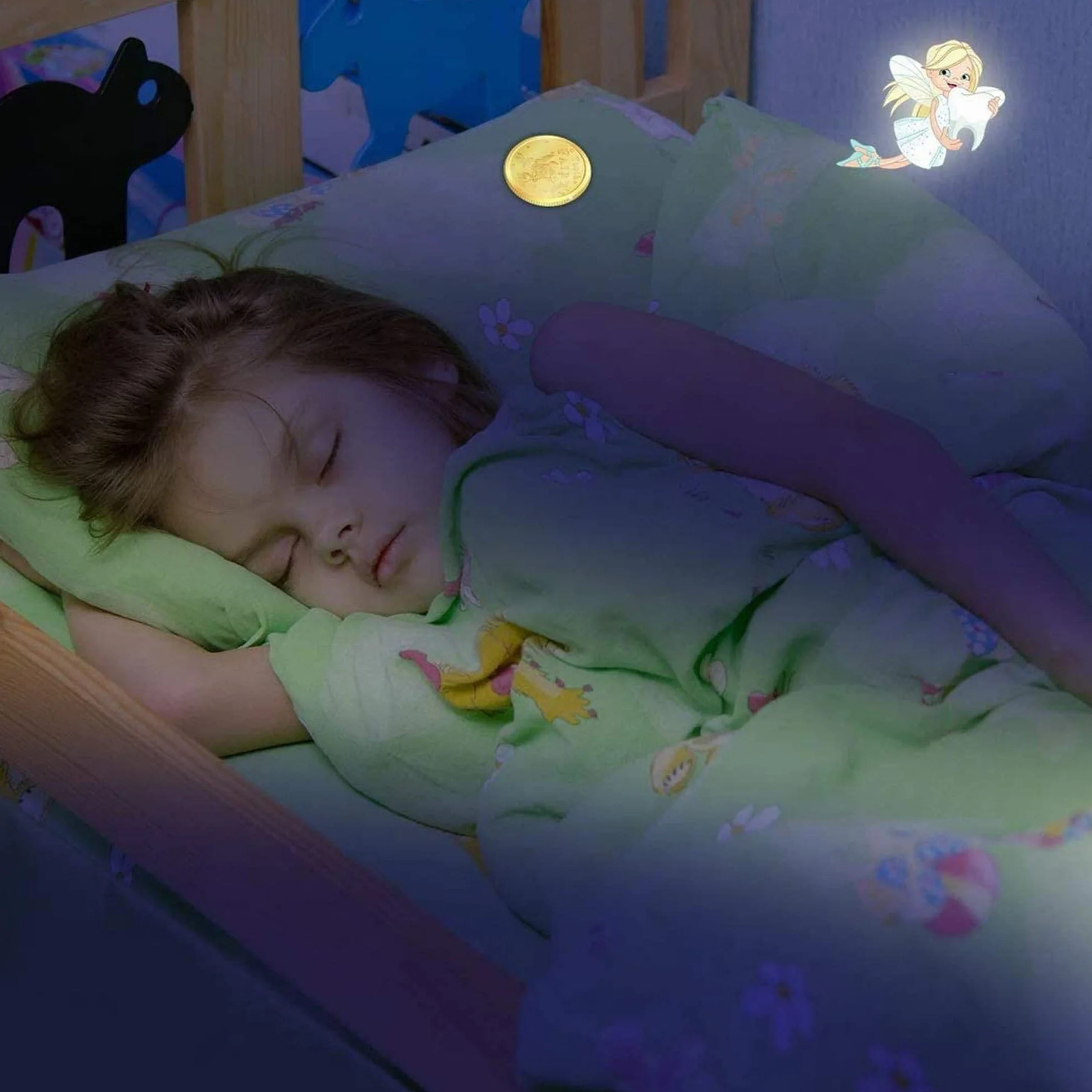 20 sztuk Zębów Fairy Monet, Fairy Tooth Prezenty dla dziewczynek i chłopców, Zęby wróżki złote monety,brakujące zęby prezenty dla dzieci, złote zęby bajki monety (2)