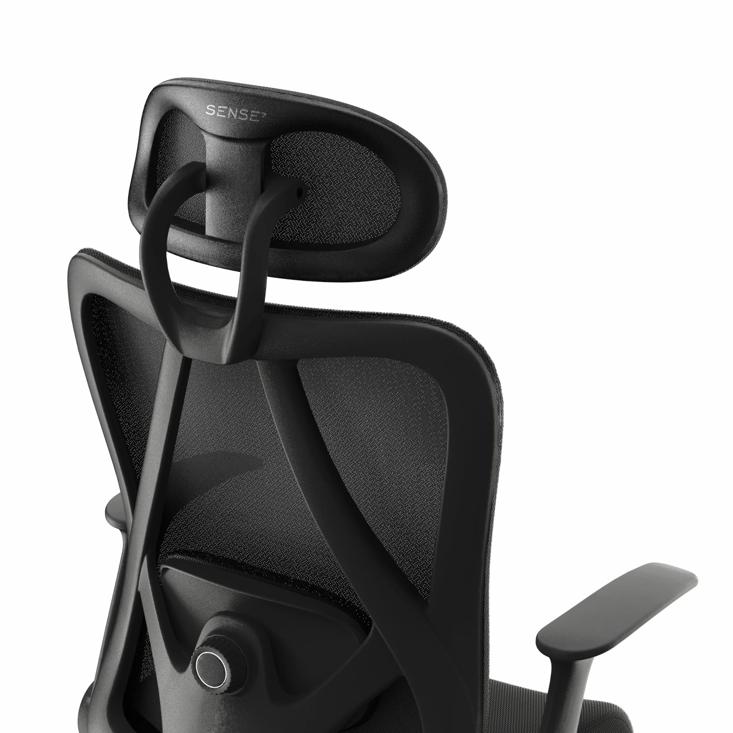 SENSE7 Fotel Biurowy Gamingowy Ergonomiczny Krzesło Obrotowe Biurowe Regulowany dla Home Office Graczy do 150kg Oddychająca Tkanina Regulowany Zagłówek z Podparciem Podłokietnikami 2D – Noxo Czarny