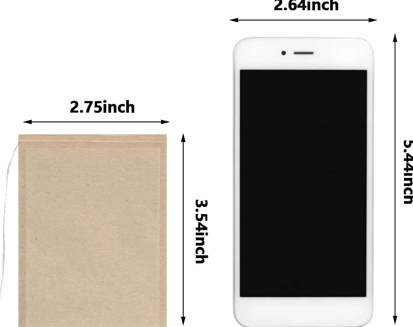 100 szt. jednorazowych torebek do herbaty liściastej, 100% naturalny materiał papierowy z pulpy drzewnej, puste niebielone worki filtrujące ze sznurkiem (9 x 7 cm)