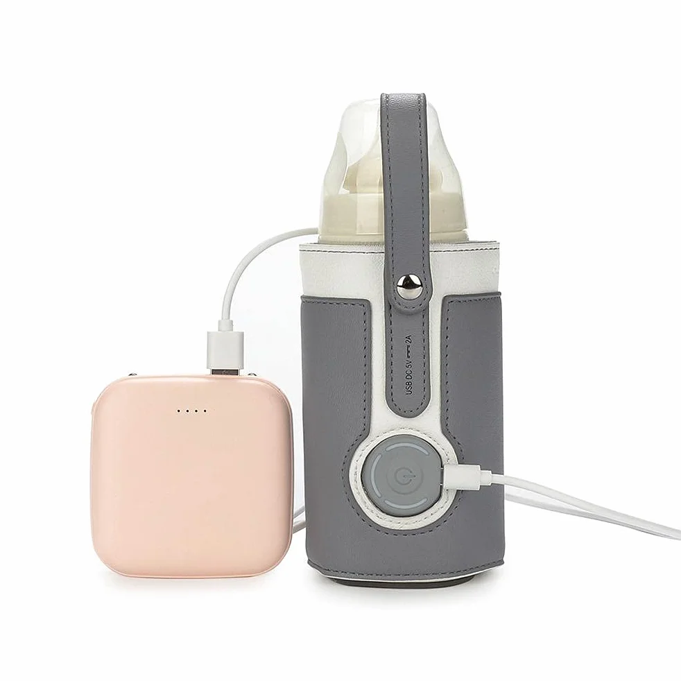 Podgrzewacz do butelek USB, przenośny podgrzewacz do butelek dla niemowląt z podgrzewaczem do butelek z temperaturą Dziecko w podróży Torba dla niemowląt Podgrzewacz do butelek dla niemowląt Torba termoizolacyjna do podróży Pielęgnacja w obszarze dziecka