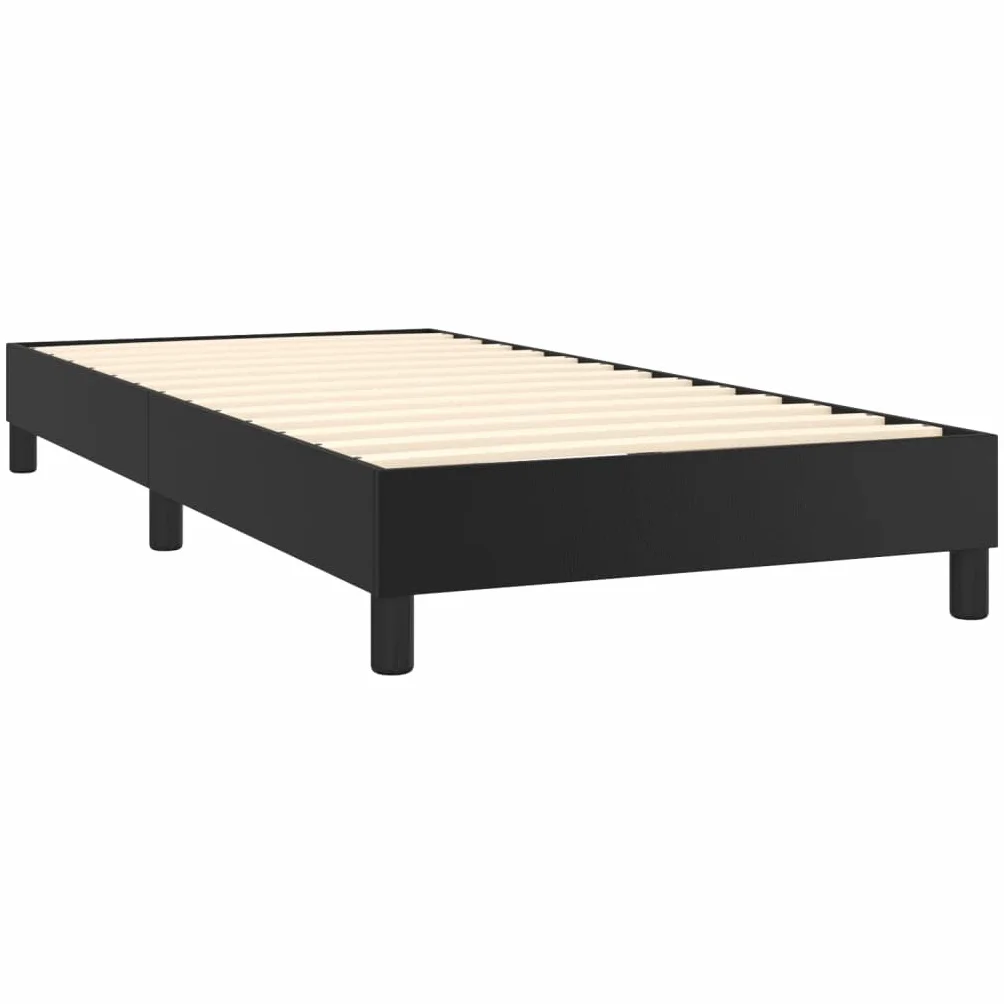 vidaXL Łóżko kontynentalne, czarne, obite sztuczną skórą, 90x200 cm, łóżko, rama łóżka, mebel do sypialni, łóżka, ramy łóżek, meble do sypialni
