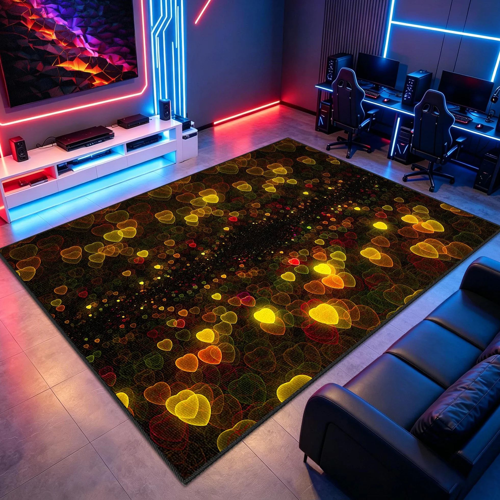 Dywan do sypialni Gaming Mata do gier na krzesło komputerowe 160 x 190 cm Antypoślizgowy dywan krzesło do gier na salę zabaw Dywan do salonu dla graczy Chłopiec