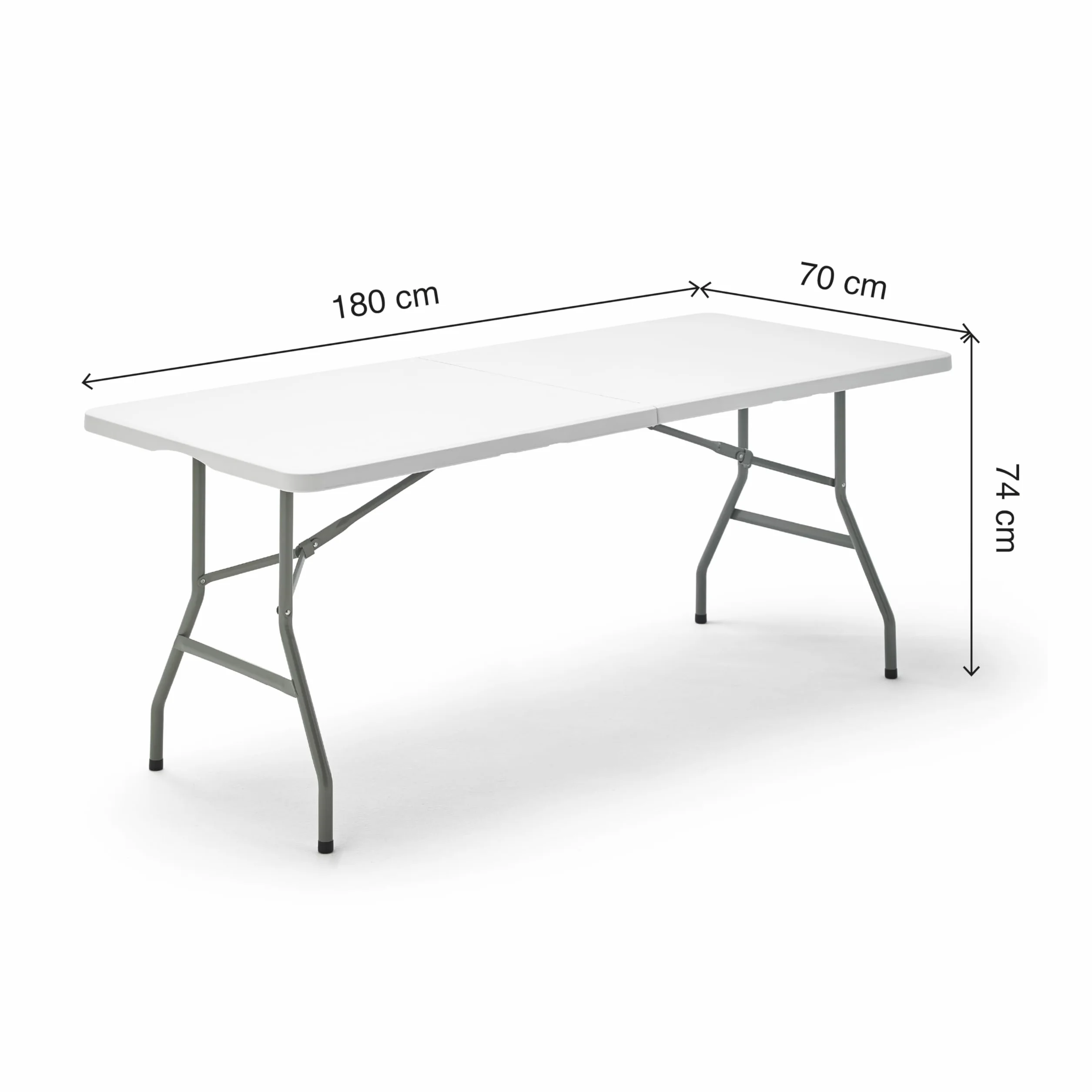 KG KITGARDEN Wielofunkcyjny przenośny składany stół, 180x70x74cm, biały