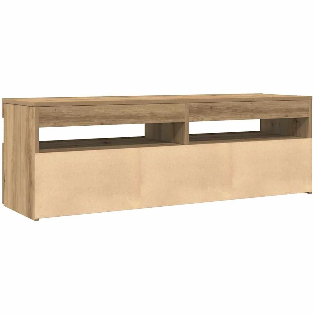 vidaXL Szafka pod TV z oświetleniem LED, dąb artisan, 120x35x40 cm
