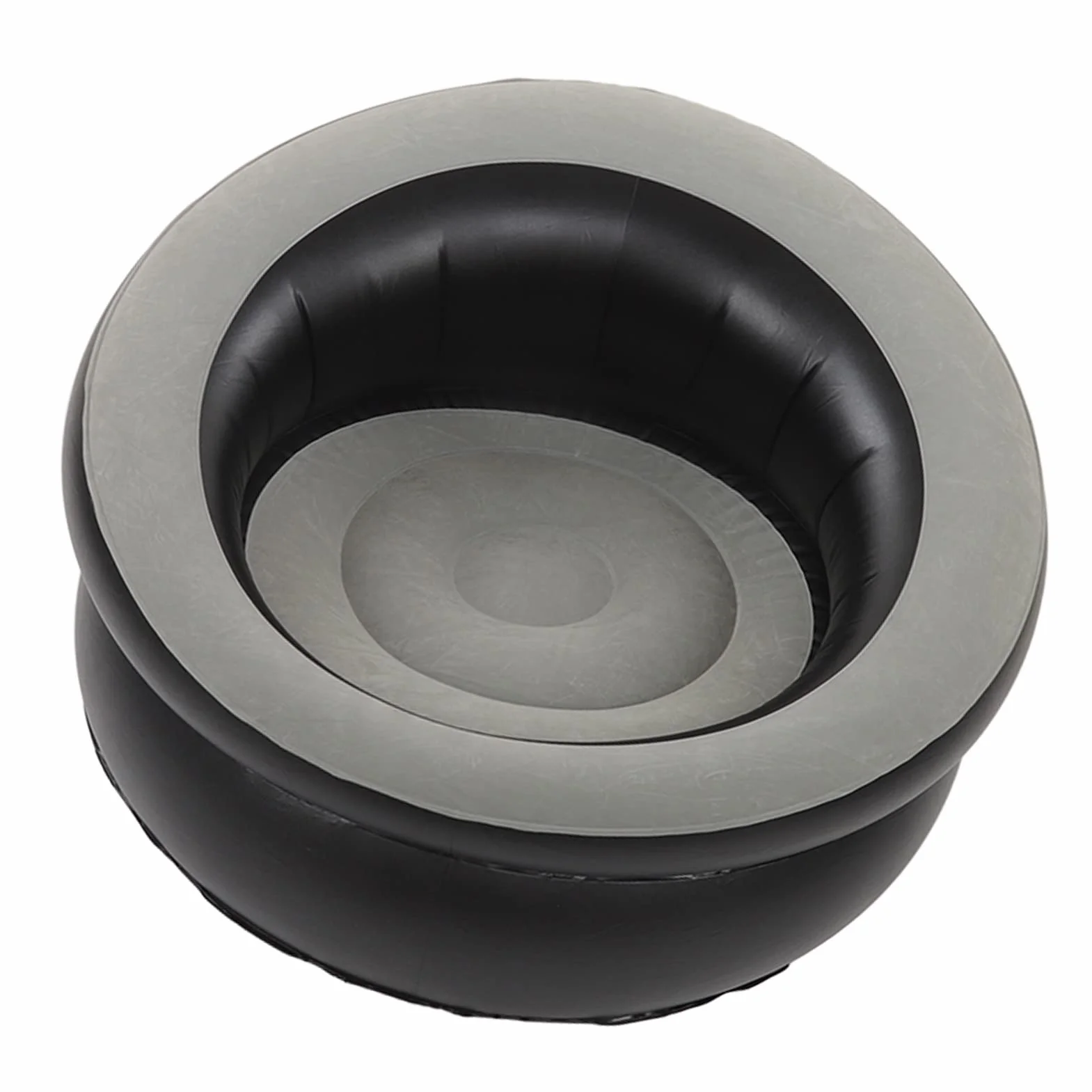 Nadmuchiwane Krzesło Sofa Blow Up Seat Gaming Lounge Indoor Outdoor Camping Garden Stylowy Czerwony Design Miękka Pluszowa Tkanina Pojedyncza Salon (Szary)