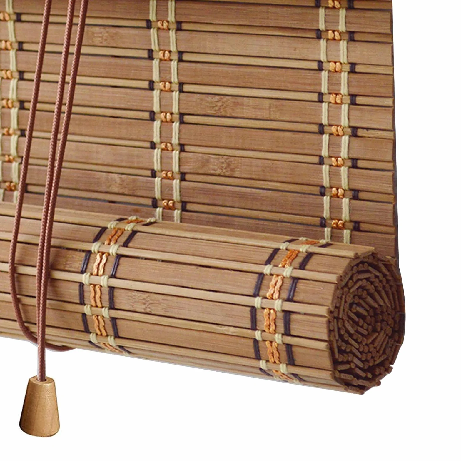Duchunsheng Rolety bambusowe – żaluzje z naturalnego drewna, filtrowanie światła, ochrona prywatności, konfigurowalne dekoracje okienne do domu, ogrodu, patio, balkonu