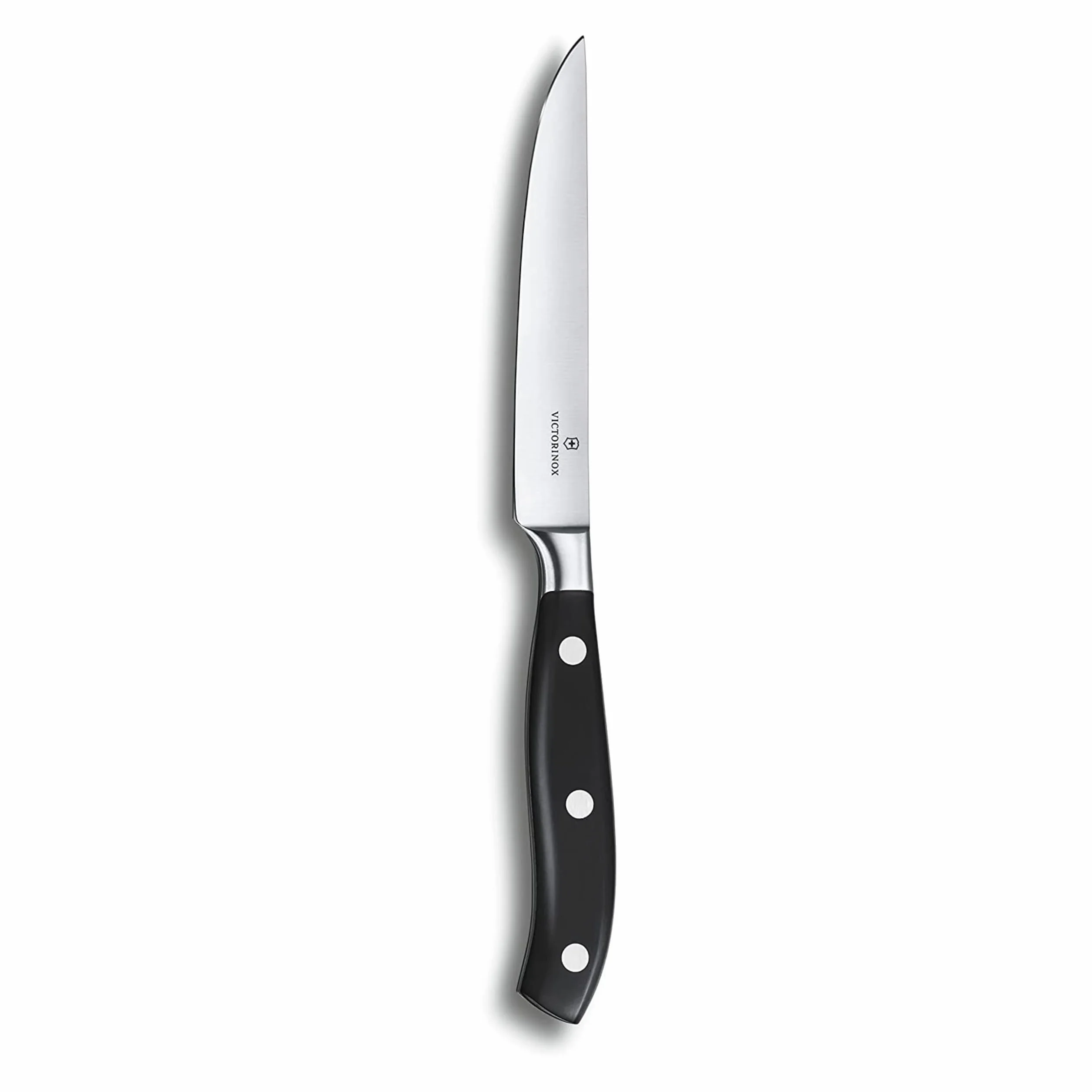 Victorinox, 7.7203.12G, Grand Maître, Steakmesser, Extra scharfe Klinge, mit geradem Schliff, robuster Kunststoff-Griff, Schwarz, Spülmaschinengeeignet