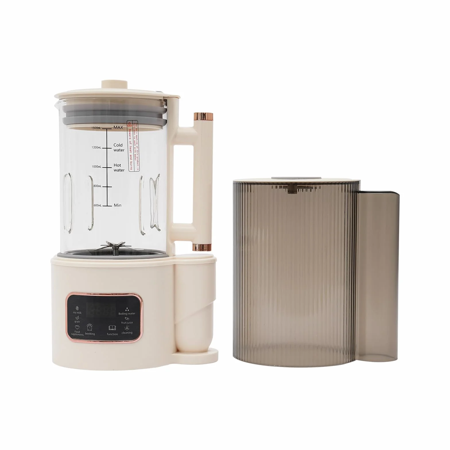 Maszyna do produkcji mleka sojowego, 1500 ml, z wyświetlaczem LCD, 500 W, do mleka owsianego, do zimnych napojów, gorących napojów