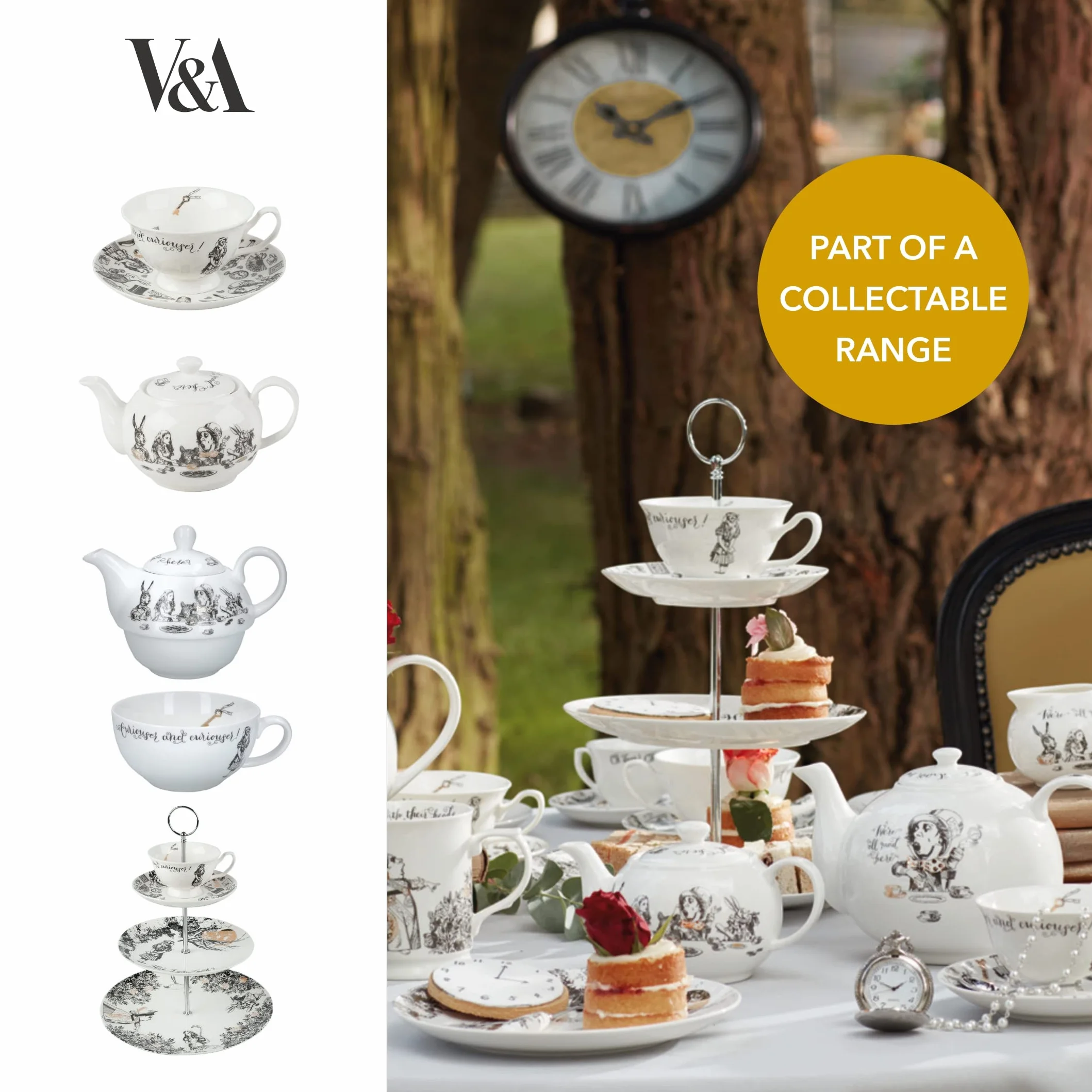 V&A Alicja w Krainie Czarów Filiżanka i Spodek do espresso, 100 ml