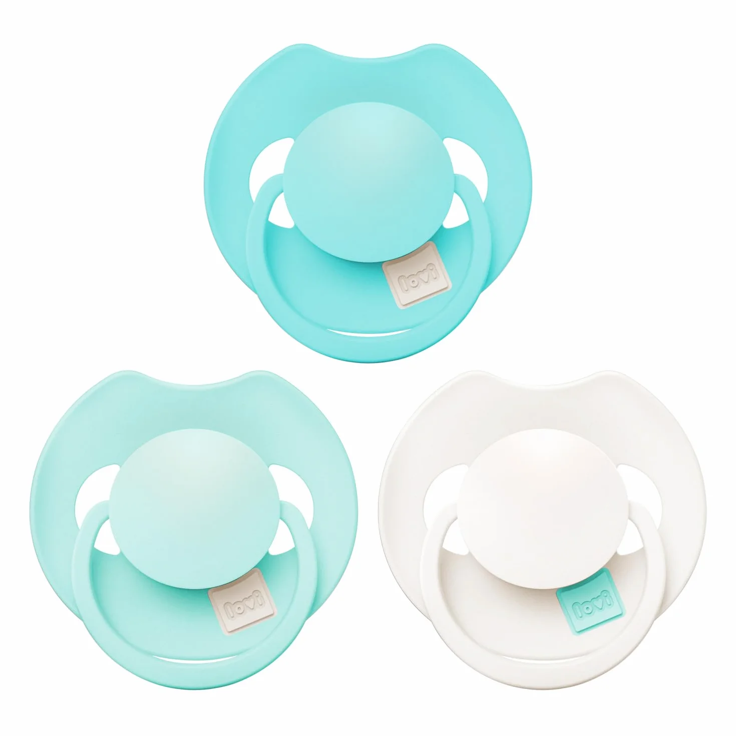 LOVI Prime Tutti Frutti smoczek silikonowy dynamiczny bez BPA, chroni odruch ssania, antyalergiczny, z kapsułą do sterylizacji (3, Aqua Green, 6-18 m)