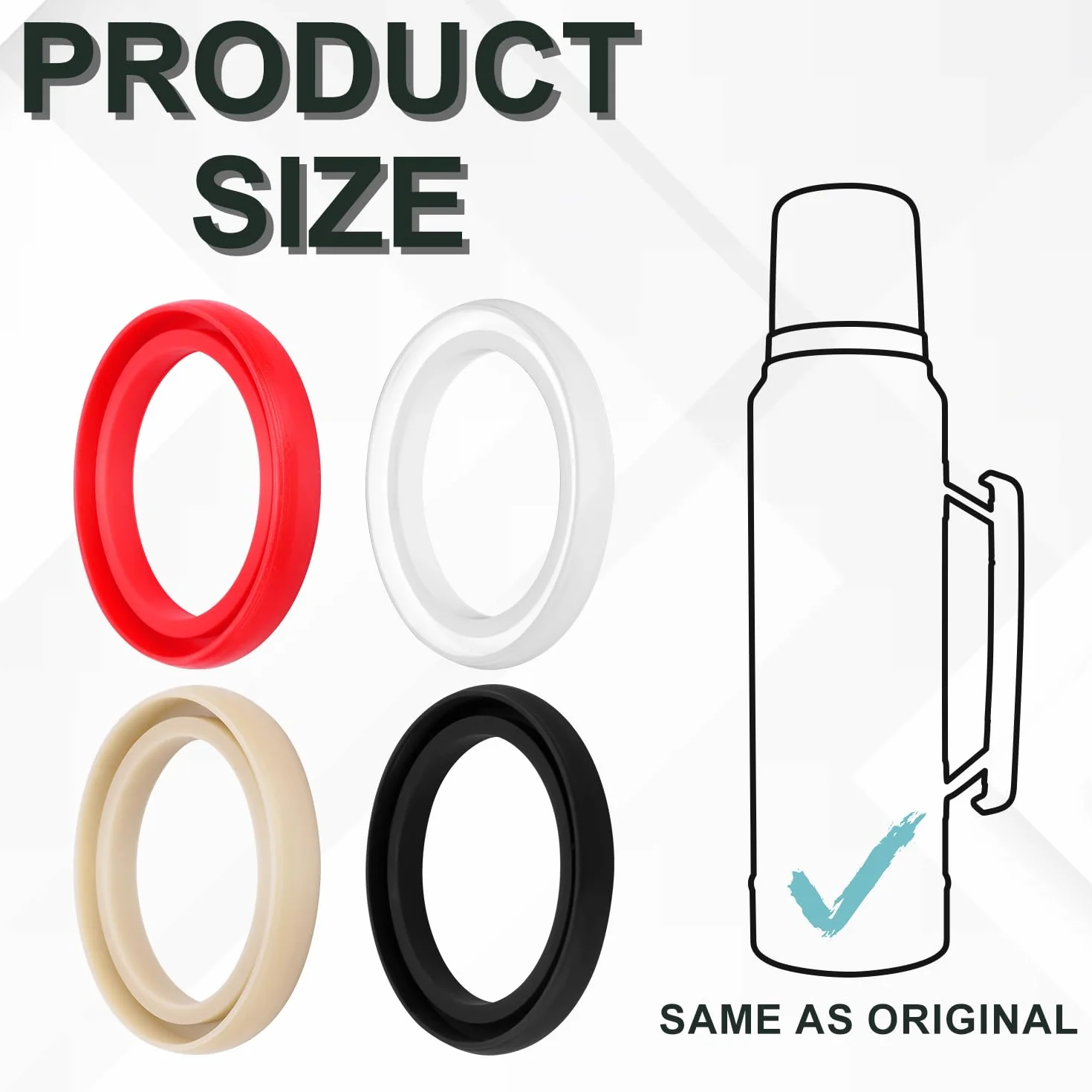 4szt Silikonowych Uszczelek Zamiennych Classic do Stanley, Uszczelka Typu O-Ring Kompatybilna z Stanley Classic 20oz 1,0 QT 1,5 QT 2 QT 2,5 QT Korek do Butelek Prózniowych (4 Kolory)