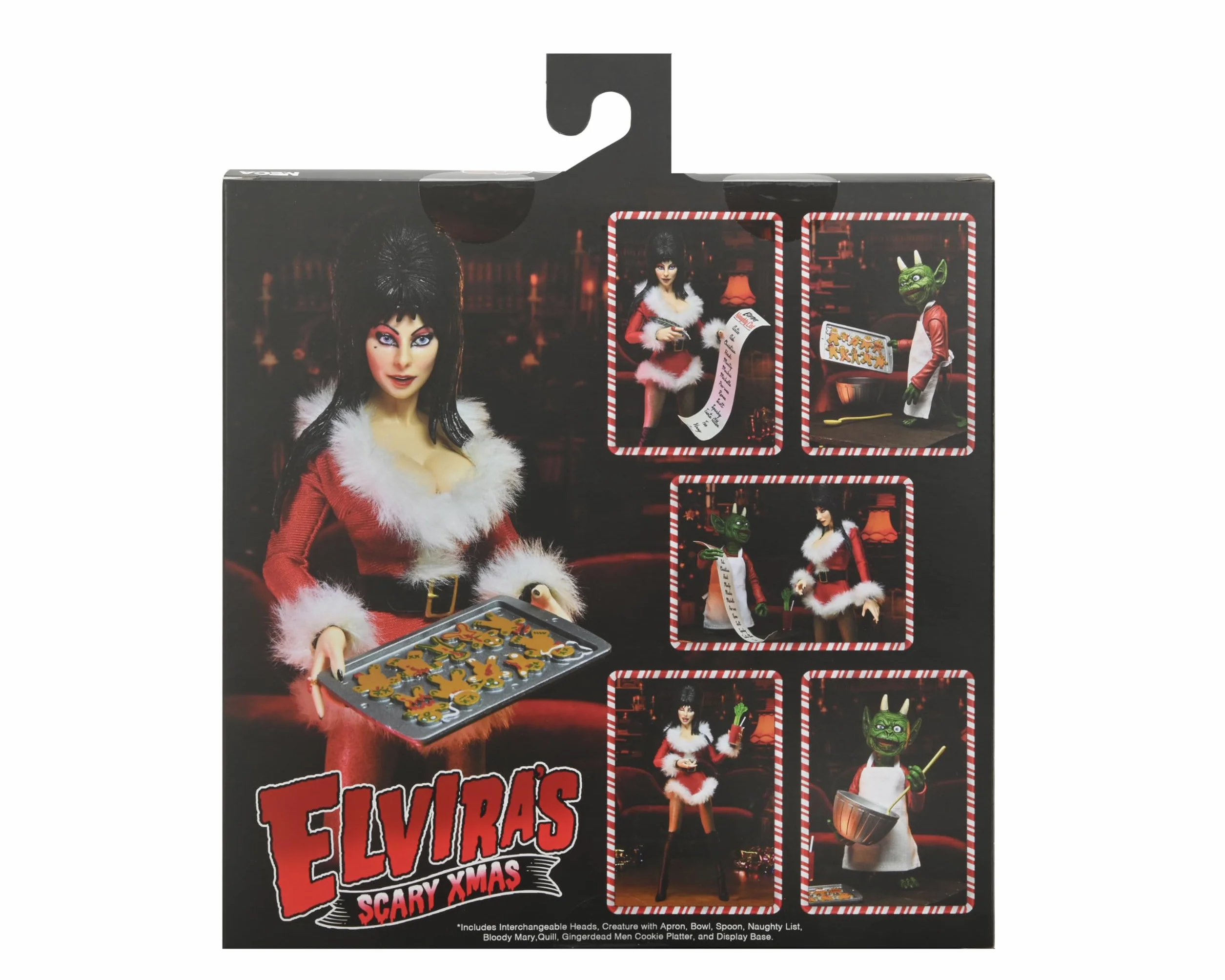 Elvira, Mistress of the Dark figurka ubrana bardzo straszne Boże Narodzenie Elvira 20 cm