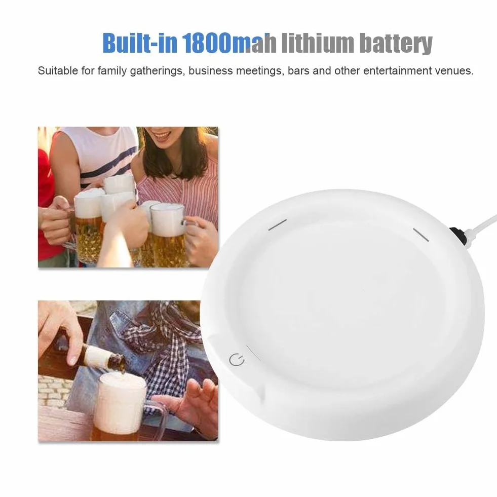 Ultradźwiękowy spieniacz do piwa 3,7 V, 110 kHz, przenośny bełkot do piwa, wbudowany akumulator litowo-jonowy 1800 mAh, do zjazdów rodzinnych, spotkań biznesowych, barów itp.