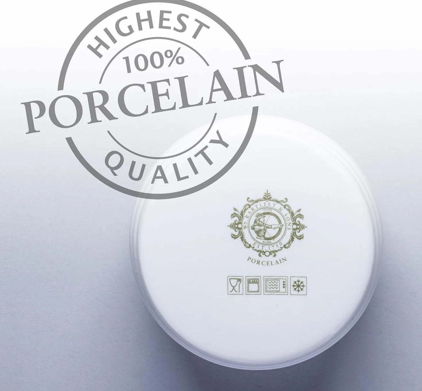 WM Bartleet & Sons 1750 T260 tradycyjna porcelana dzbanek na miód z drewna bukowego 11 cm – biały