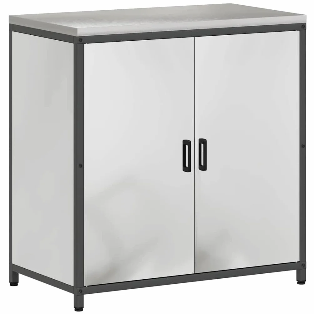 HATTEM zestaw do przechowywania kuchennego, 3 sztuki, srebrny | Stal ocynkowana, 4-drzwiowa, 6 półek, 90 x 50 x 92 cm, 60 x 50 x 92 cm