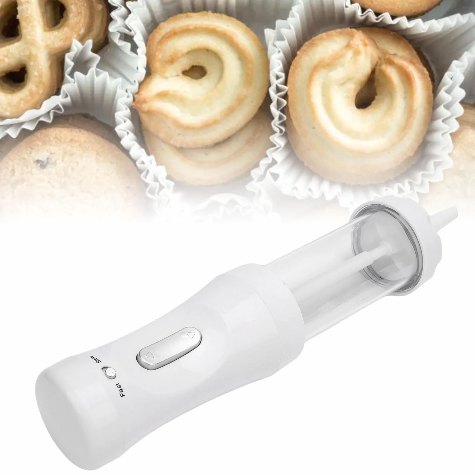Cookie Press Kit Elektryczna maszyna do robienia ciastek z nakrętkami Narzędzie do dekorowania ciasta Zestaw do robienia ciasteczek Elektryczna prasa do ciastek z 12