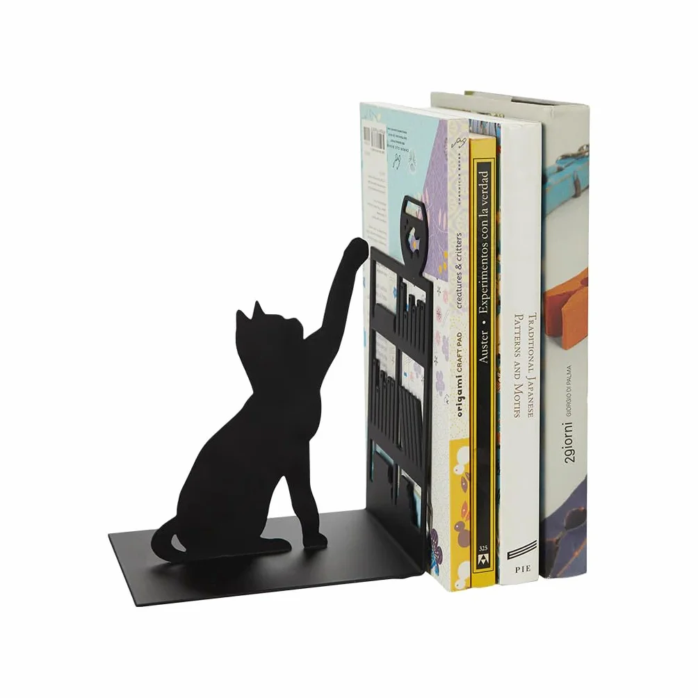 Balvi Fishing Cat Opaska na książki Kolor Czarny Dekoracyjna Opaska z kotem, biblioteką i