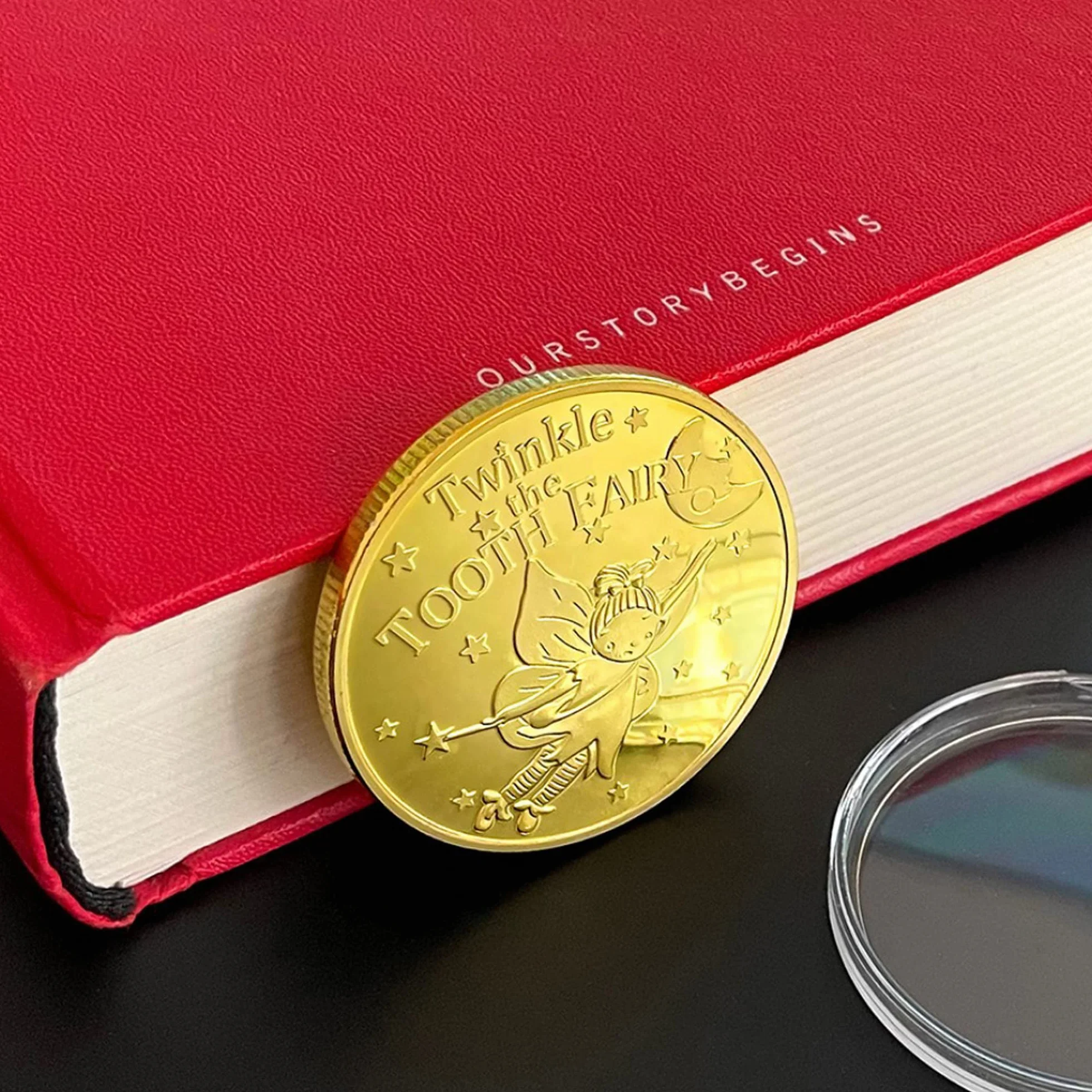 20 sztuk Zębów Fairy Monet, Fairy Tooth Prezenty dla dziewczynek i chłopców, Zęby wróżki złote monety,brakujące zęby prezenty dla dzieci, złote zęby bajki monety (2)