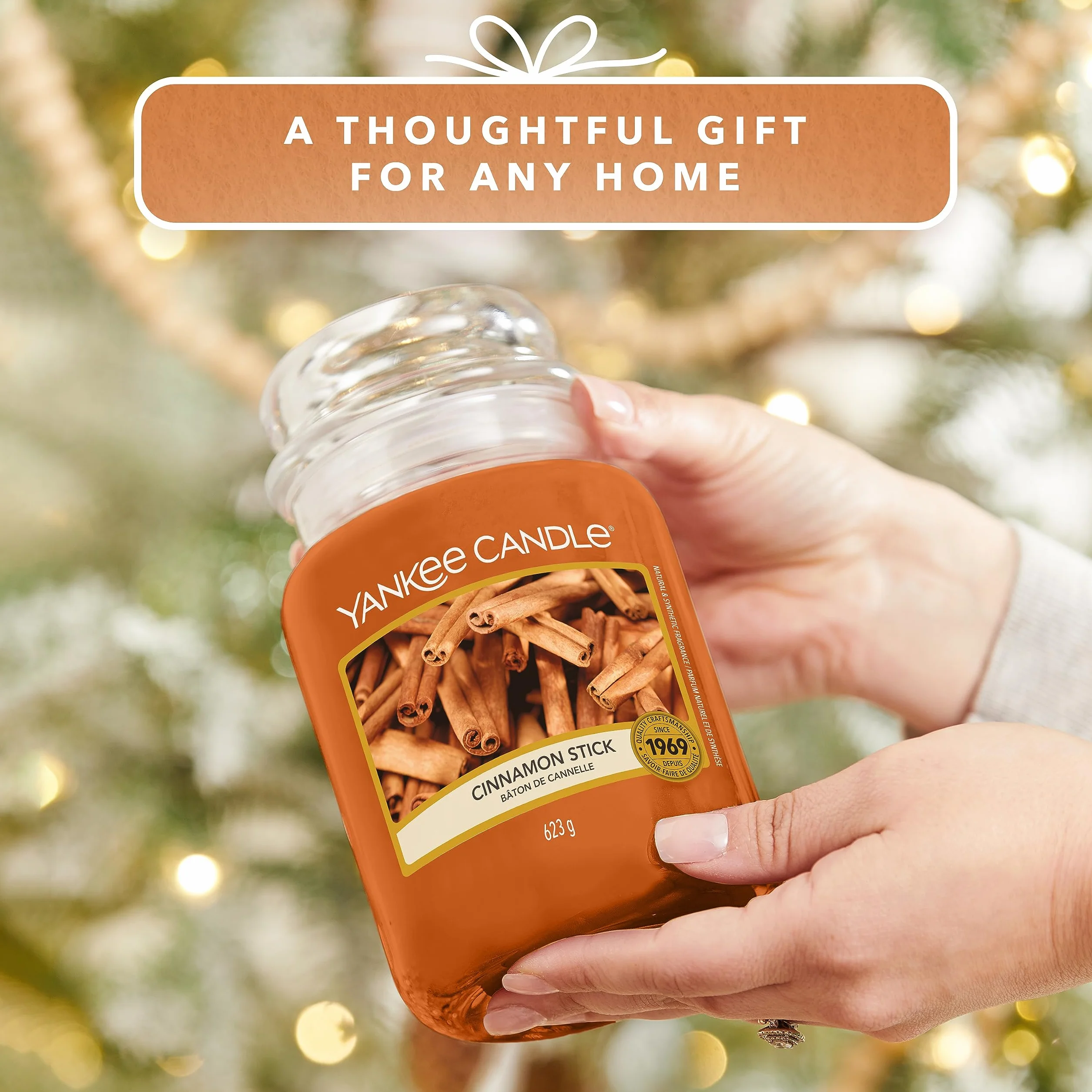 Yankee Candle Cinnamon Stick Świeca, Szkło, Brązowy, L