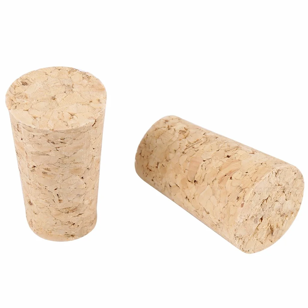 Naturalne korki do wina – 10 szt. naturalnych drewnianych korkowych korków, szczelne, zwężane, puste korki do wina, butelki z korka, rzemiosło do butelek wina, alkoholu (2,2 x 3,5 x 1,7)